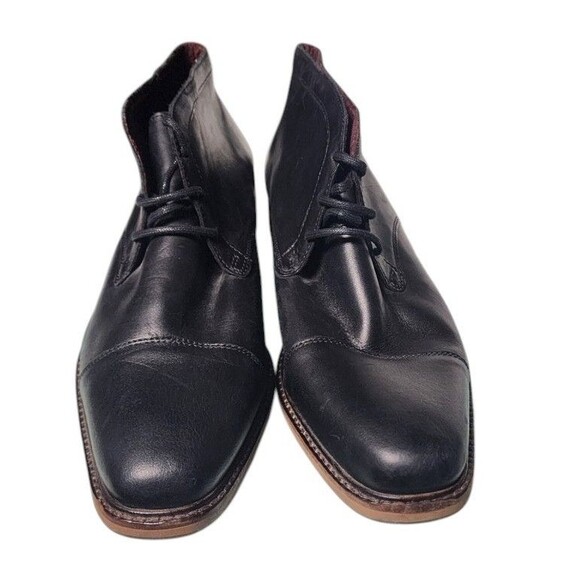 Bianco Man Black Leather Cap-Toe Chukka Boots Romania EU 44 US 10.5 NEW main image 6
